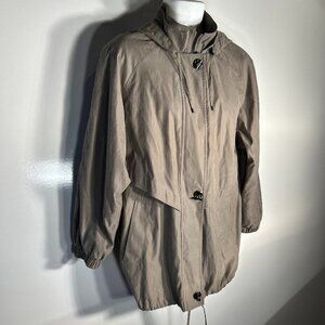 Fleet Street SZ L Gray Green Hooded Waterproof Jacket Warm Utility Essential